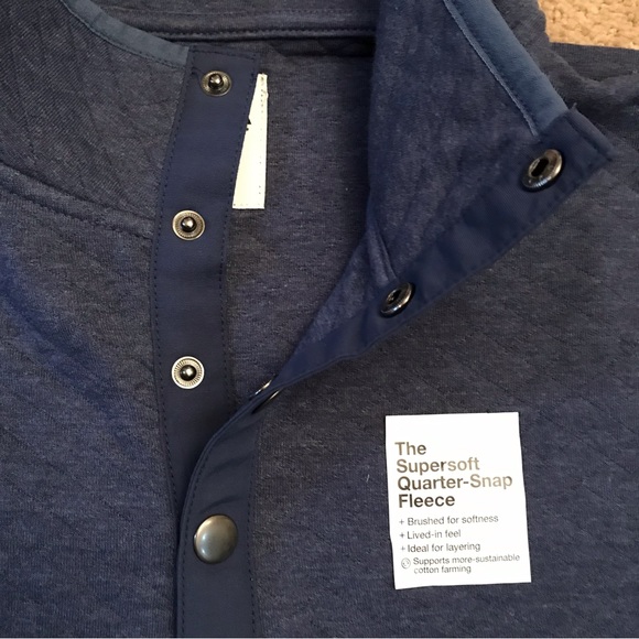 Sonoma Fleece Pullover NEW Adult Size XXL 2XL Blue Quarter Snap Pockets Unisex - Picture 5 of 12